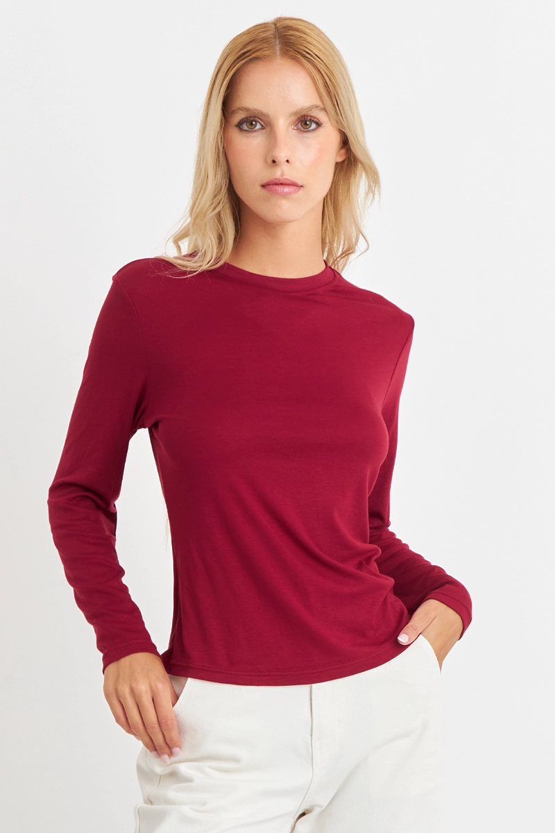POLERA CUELLO REDONDO BURDEO NICOPOLY - 1