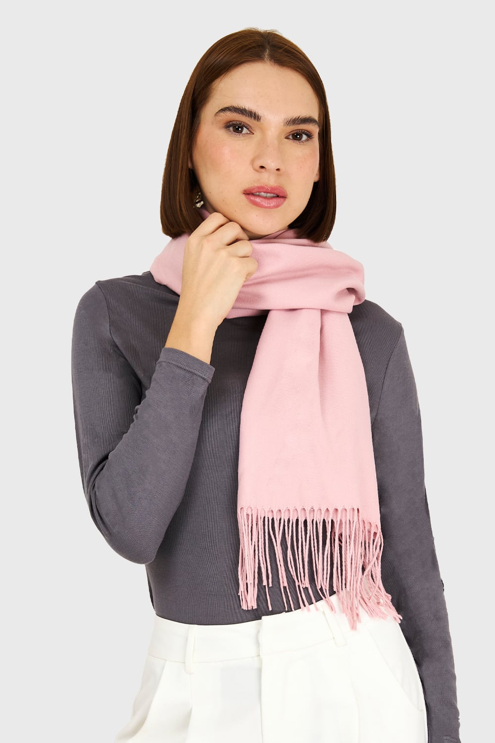 BUFANDA SUAVE ROSADO PASTEL NICOPOLY - 1