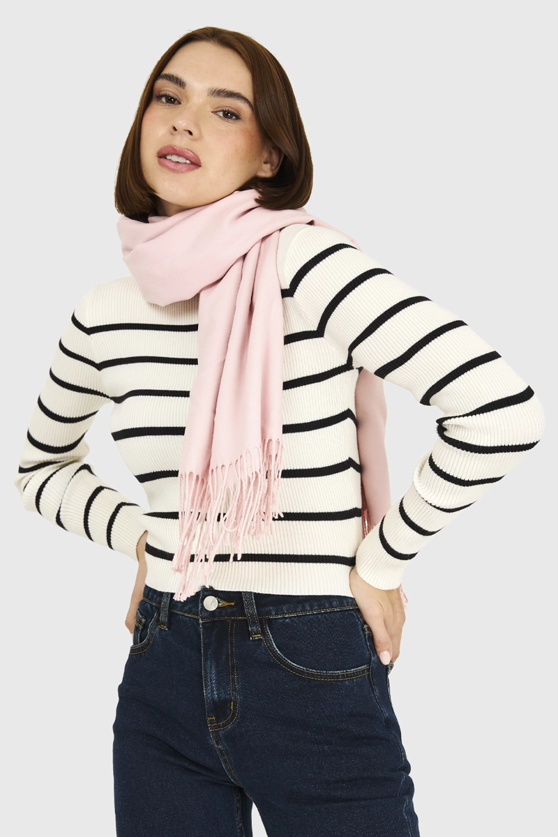 BUFANDA SUAVE ROSADO CLARO NICOPOLY - 1
