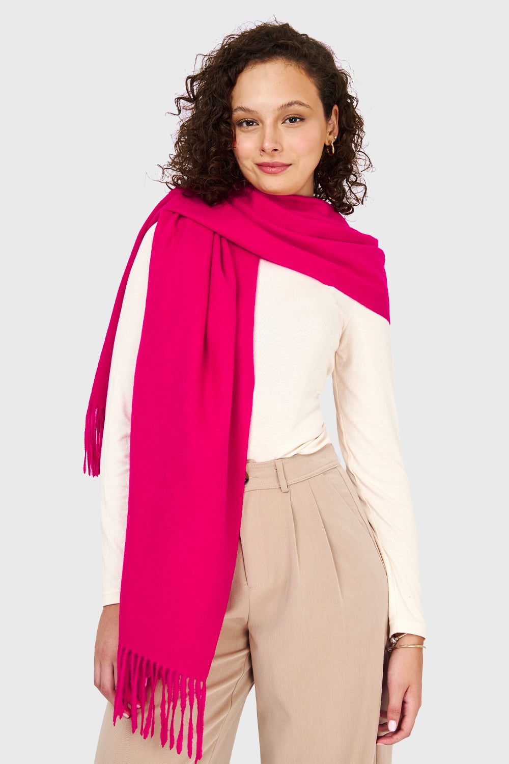 BUFANDA GRUESA FUCSIA NICOPOLY - 1