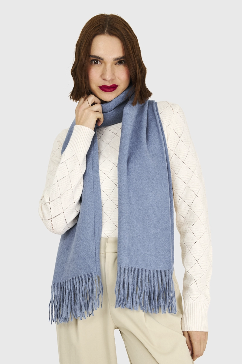 BUFANDA GRUESA AZUL ACERO MUJER NICOPOLY - 1