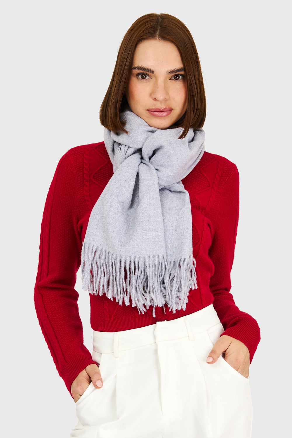 BUFANDA GRUESA GRIS NICOPOLY - 1