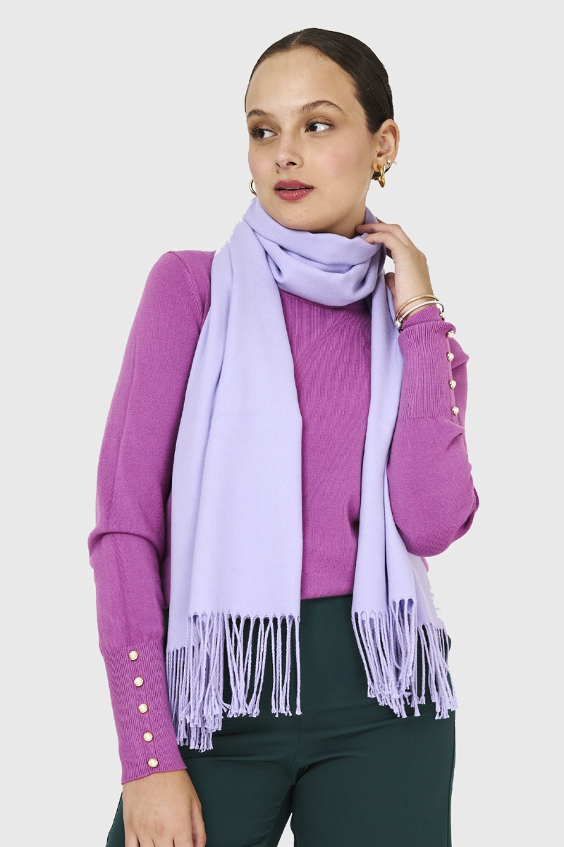 BUFANDA SUAVE LILA MUJER NICOPOLY - 1