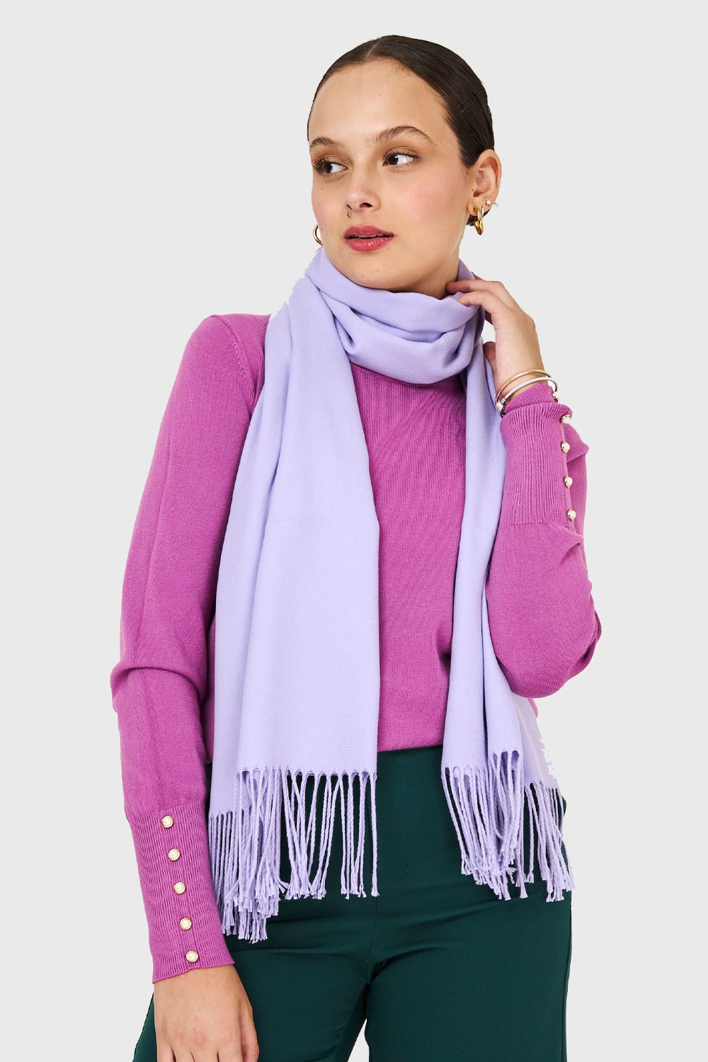BUFANDA SUAVE LILA NICOPOLY - 1