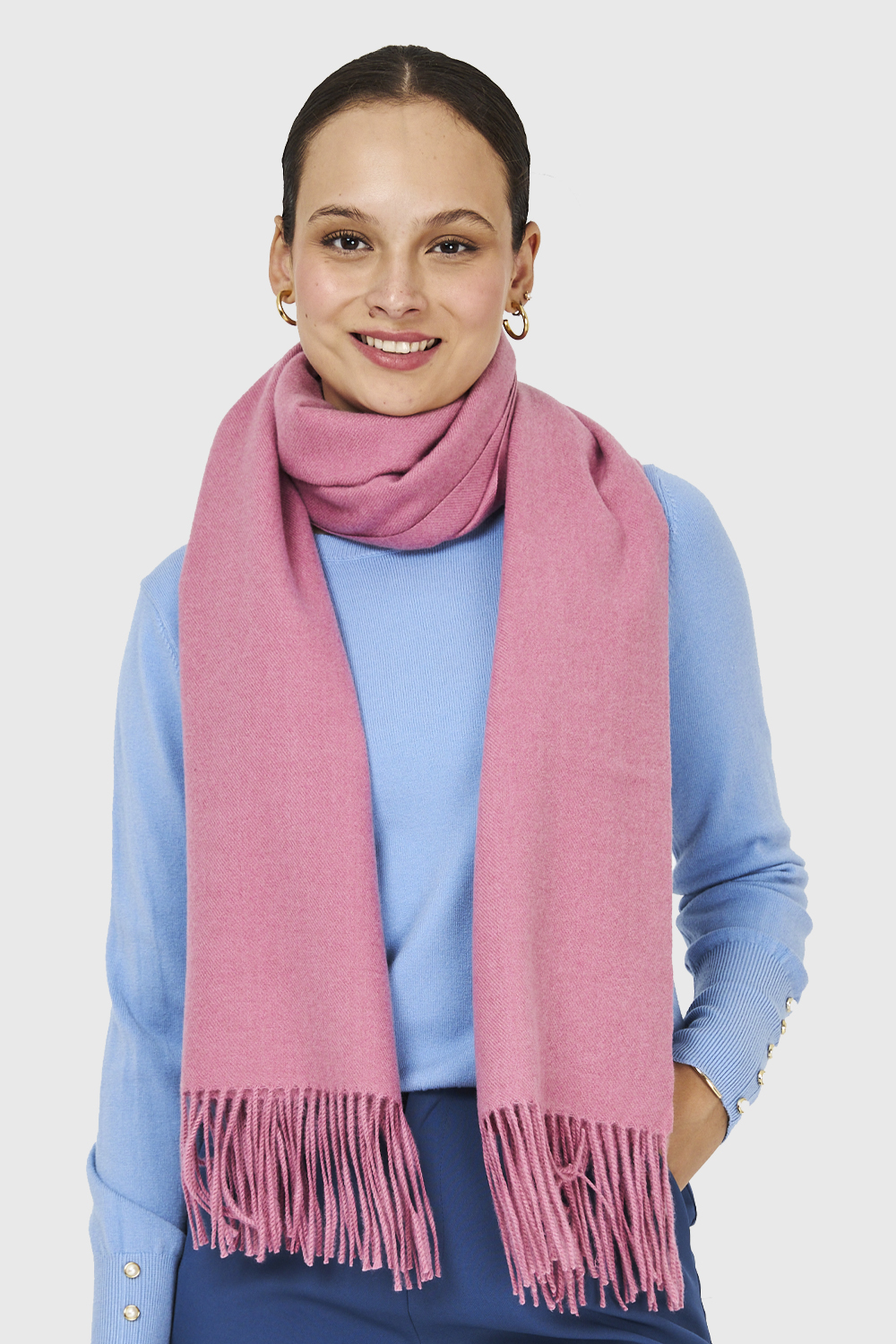 BUFANDA GRUESA ROSADO NICOPOLY - 1