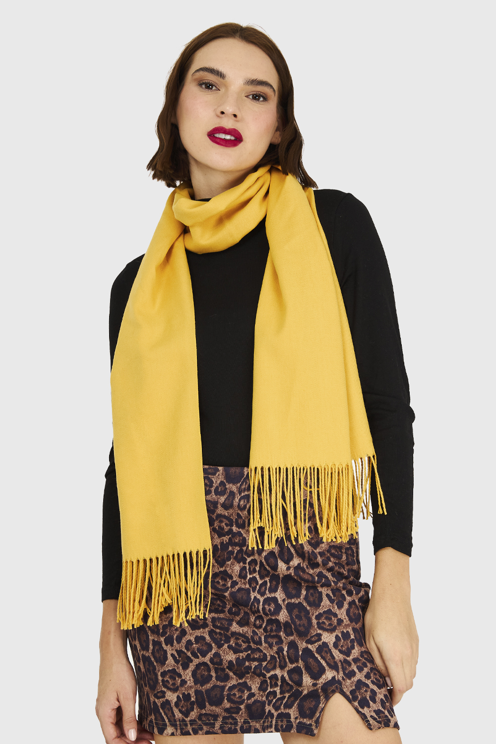BUFANDA SUAVE AMARILLO NICOPOLY - 1