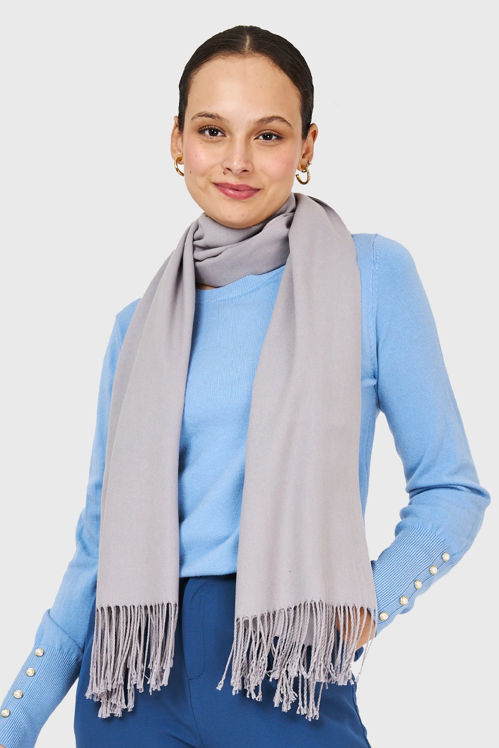 BUFANDA SUAVE GRIS NICOPOLY - 1