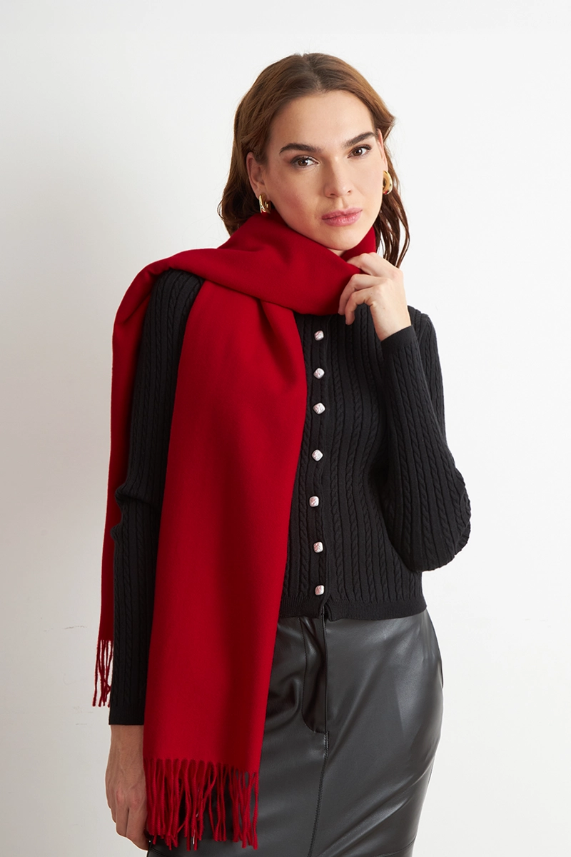 BUFANDA GRUESA ROJO NICOPOLY - 1