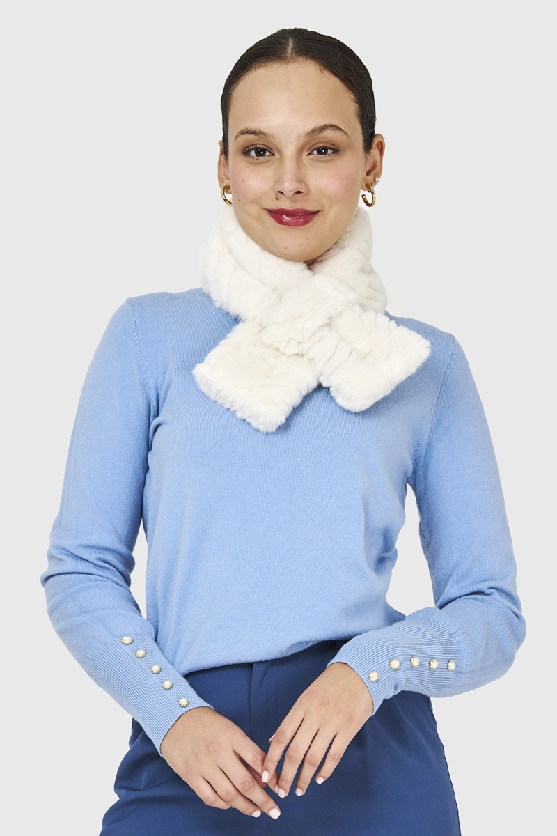 CUELLO TIPO PIEL BLANCO INVIERNO NICOPOLY - 1