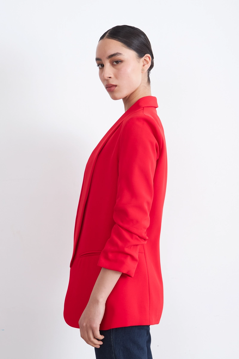 BLAZER MANGA 3/4 AJUSTADO CON SOLAPAS ROJO MUJER NICOPOLY - 3