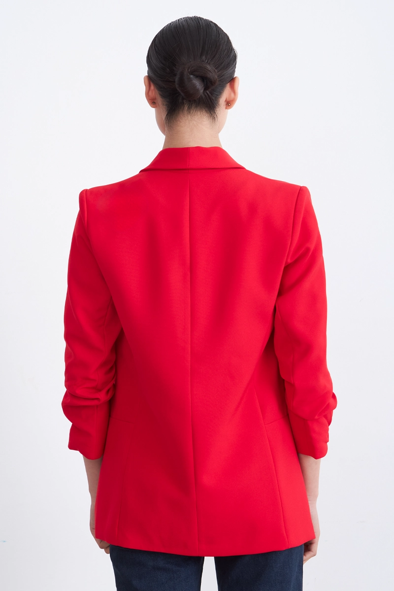 BLAZER MANGA 3/4 AJUSTADO CON SOLAPAS ROJO MUJER NICOPOLY - 4