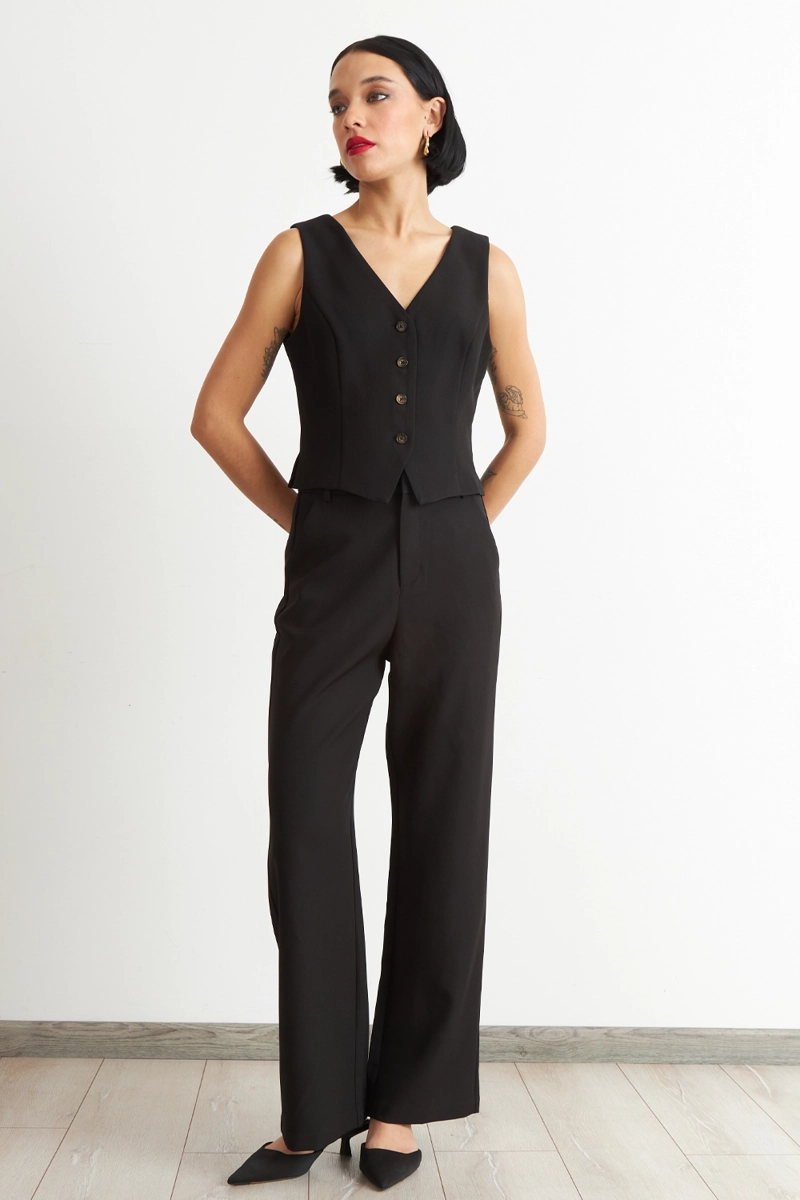 GILET 4 BOTONES NEGRO NICOPOLY - 2