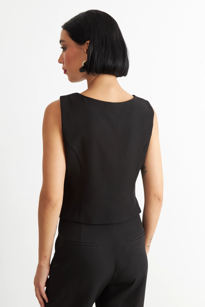 GILET 4 BOTONES NEGRO NICOPOLY - 4