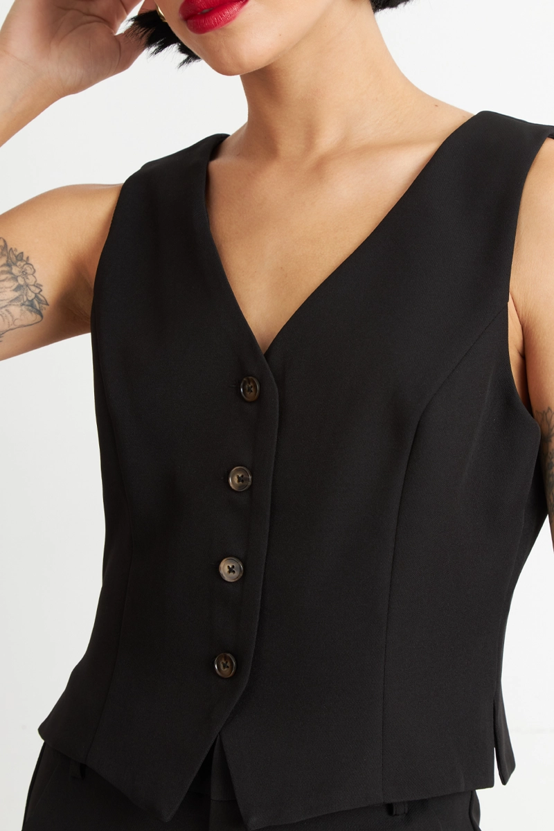 GILET 4 BOTONES NEGRO NICOPOLY - 6