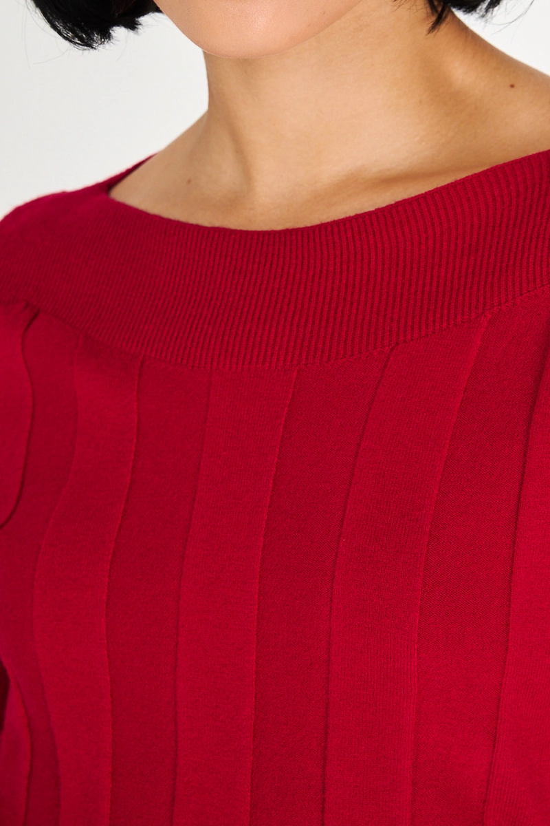 SWEATER ACANALADO CUELLO BOTE ROJO NICOPOLY - 5