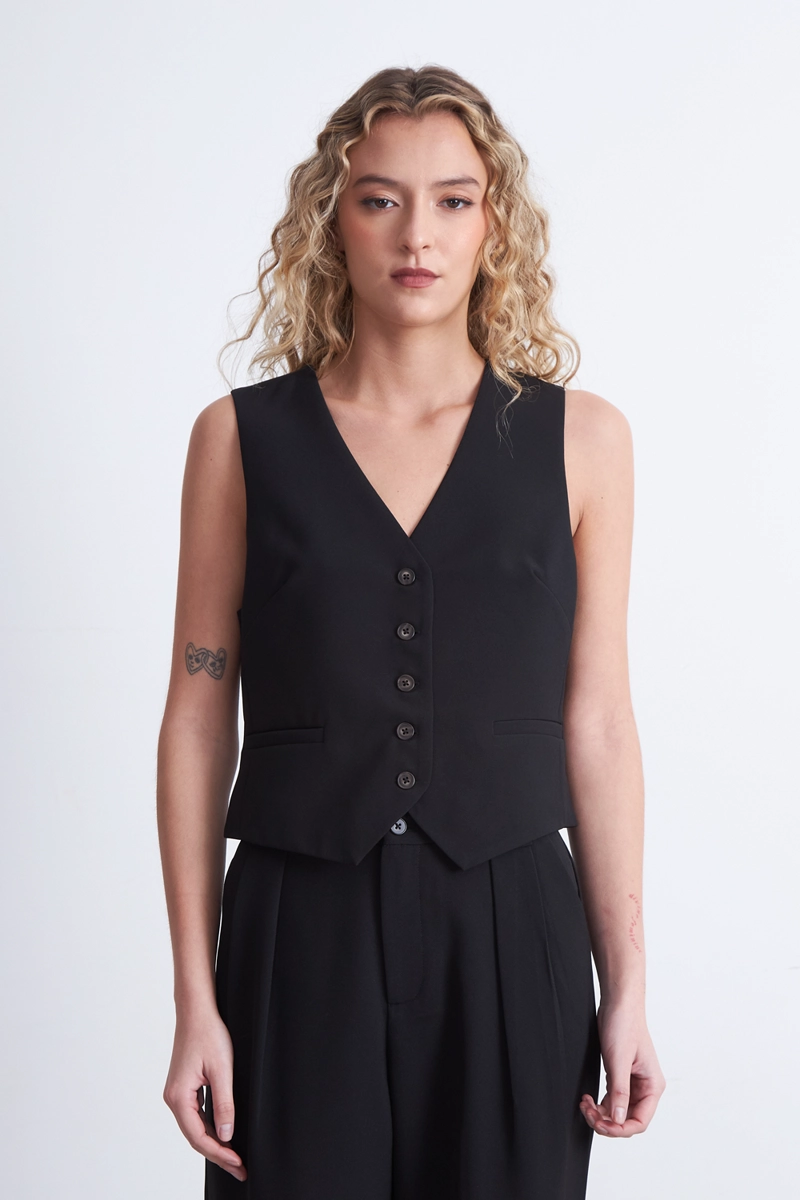 GILET BASICO AJUSTABLE NEGRO NICOPOLY - 1
