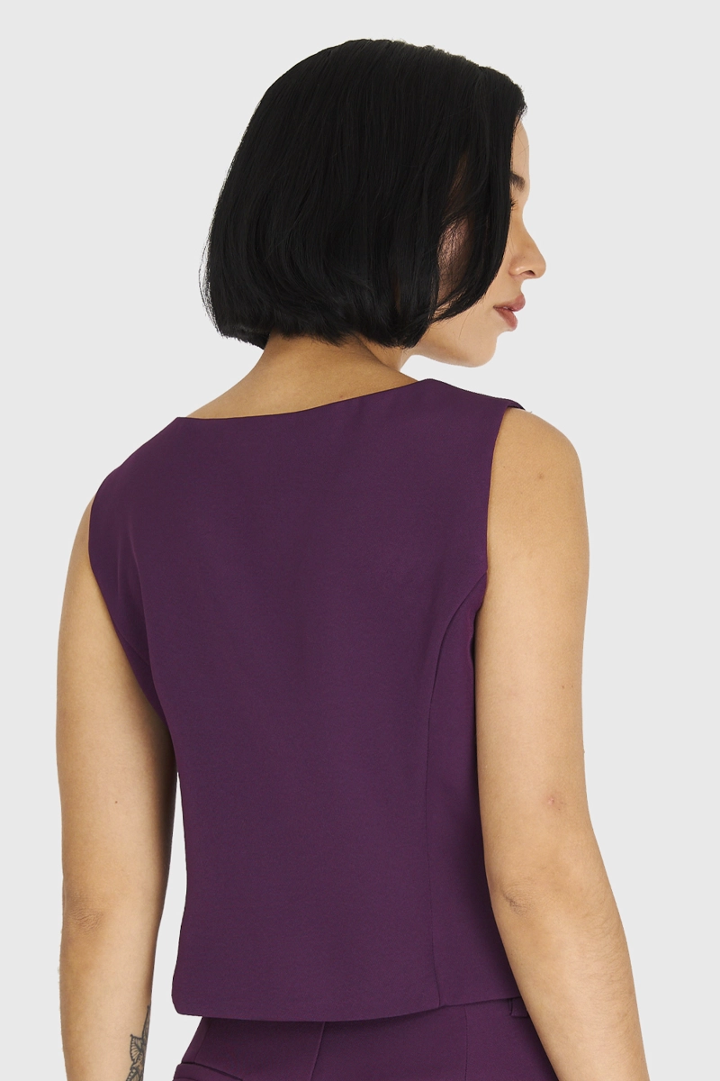 GILET 4 BOTONES MORADO NICOPOLY - 4
