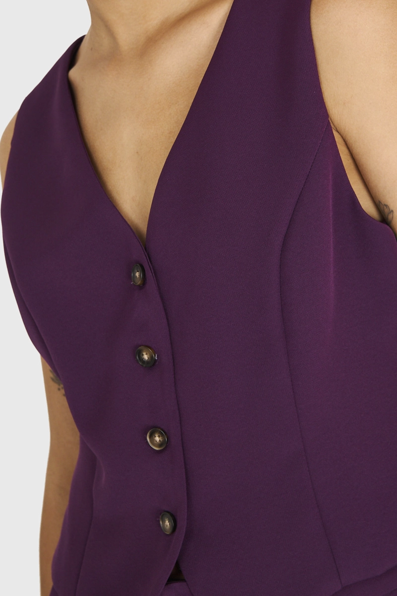 GILET 4 BOTONES MORADO NICOPOLY - 6