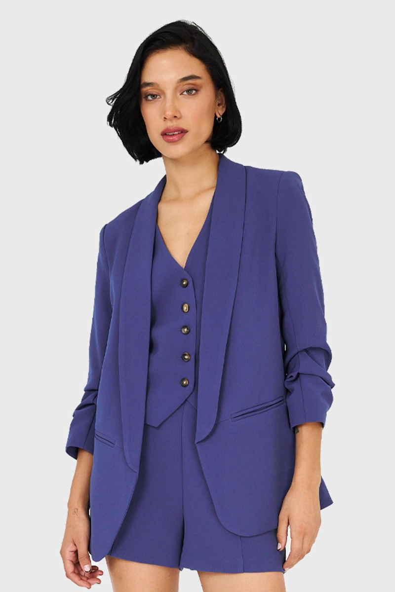 BLAZER DE TOPE MANGA 3/4 RECOGIDA CELESTE NICOPOLY - 1