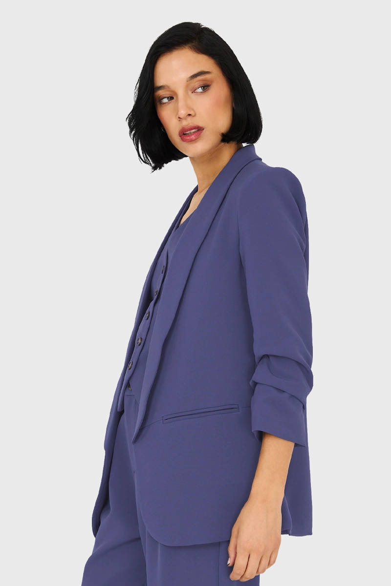 BLAZER DE TOPE MANGA 3/4 RECOGIDA CELESTE NICOPOLY - 3