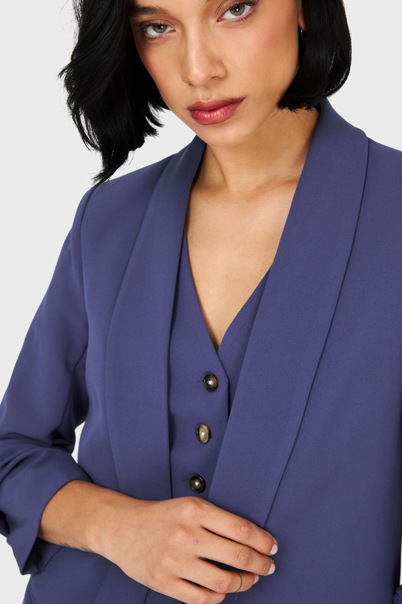 BLAZER DE TOPE MANGA 3/4 RECOGIDA CELESTE NICOPOLY - 6