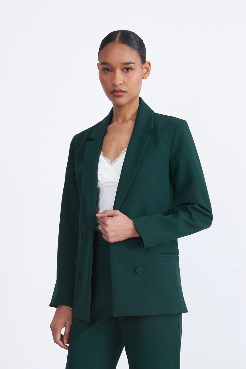 BLAZER BASICO DE TOPE VERDE MUJER NICOPOLY - 1