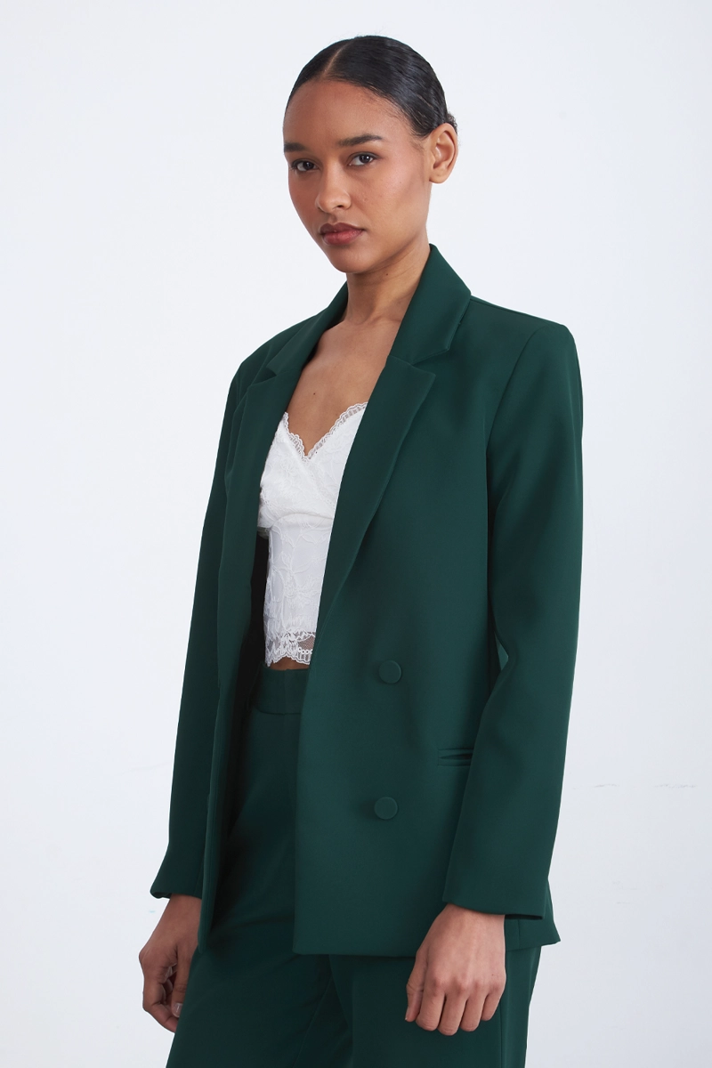 BLAZER BASICO DE TOPE VERDE MUJER NICOPOLY - 3