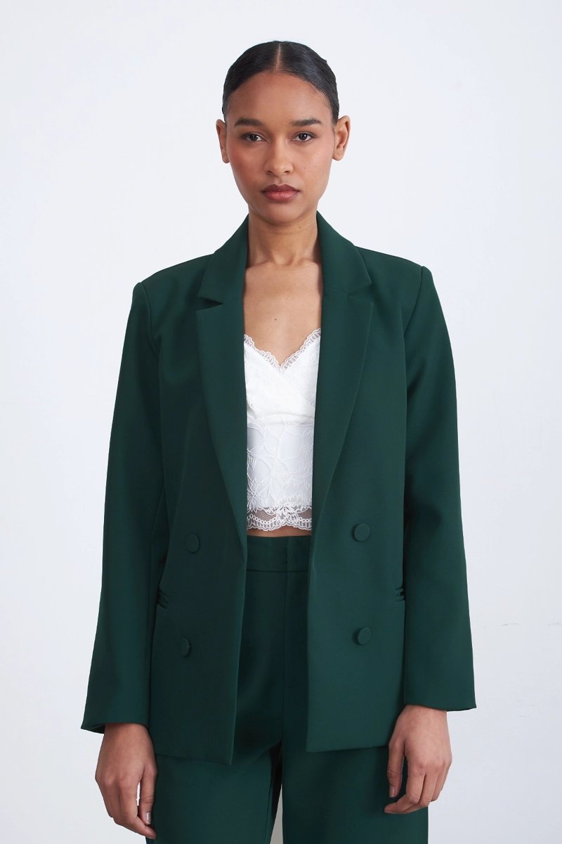 BLAZER BASICO DE TOPE VERDE MUJER NICOPOLY - 6