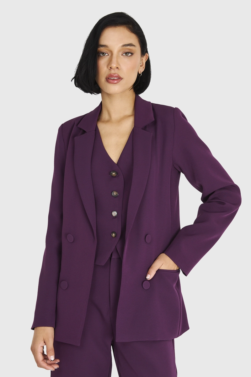 BLAZER BASICO DE TOPE MORADO NICOPOLY - 1
