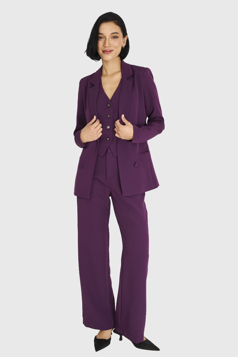 BLAZER BASICO DE TOPE MORADO NICOPOLY - 2