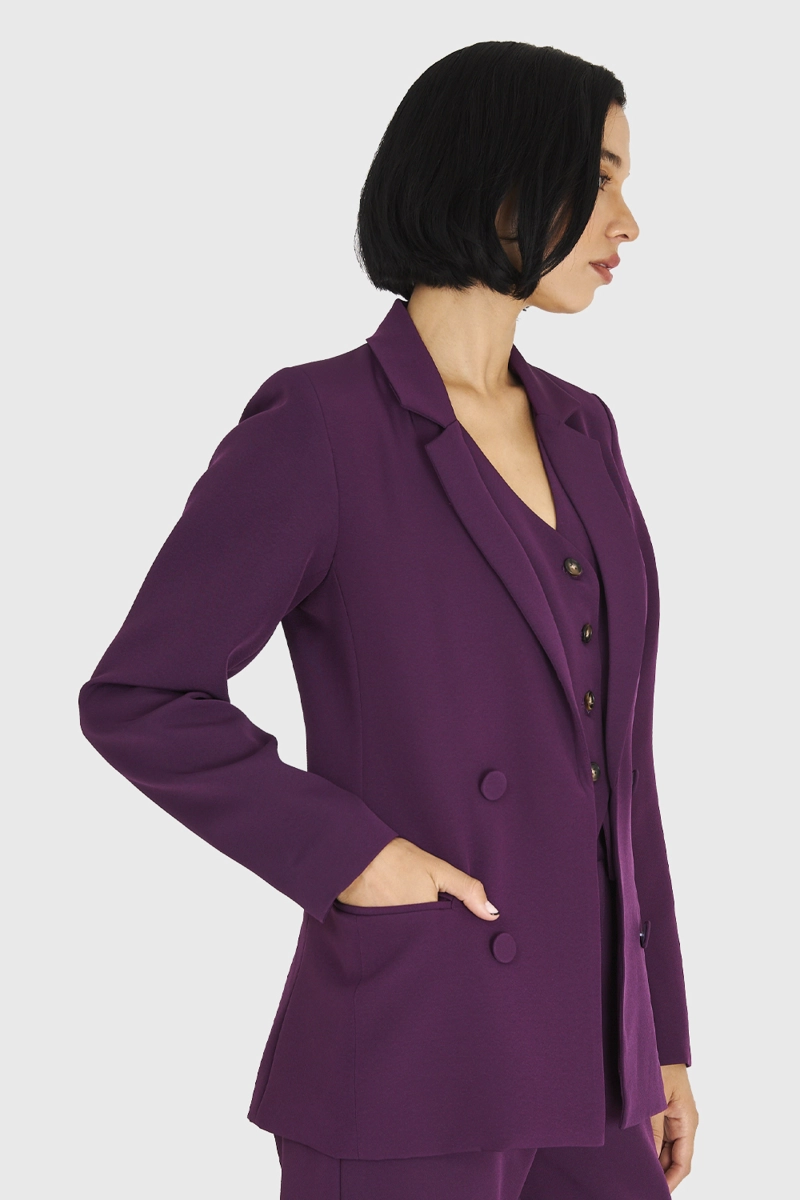 BLAZER BASICO DE TOPE MORADO NICOPOLY - 3
