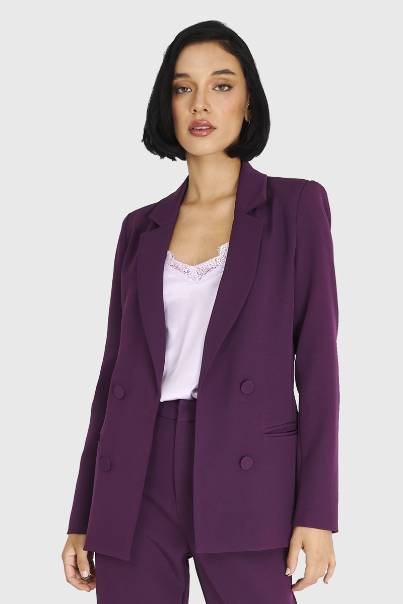 BLAZER BASICO DE TOPE MORADO NICOPOLY - 5