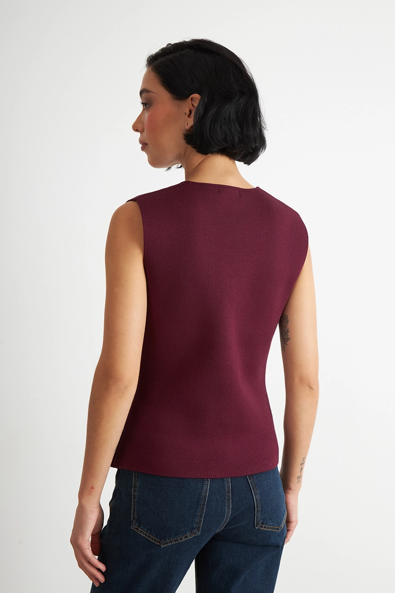 GILET LARGO CON BOTONES BURDEO NICOPOLY - 4