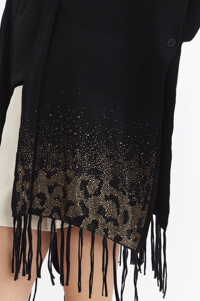 KIMONO NEGRO DETALLES FLECOS NICOPOLY - 6
