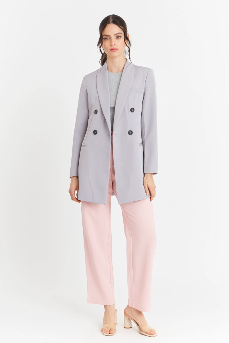 BLAZER CUELLO CRUZADO GRIS NICOPOLY - 2