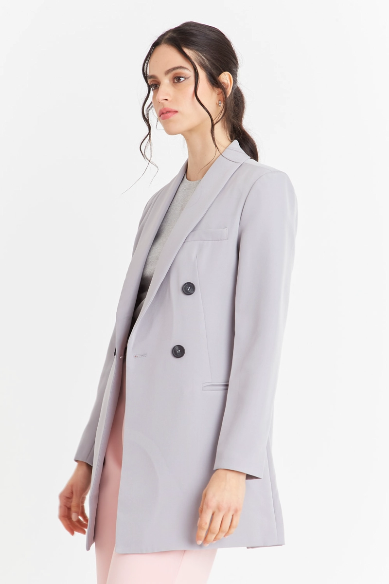 BLAZER CUELLO CRUZADO GRIS NICOPOLY - 3