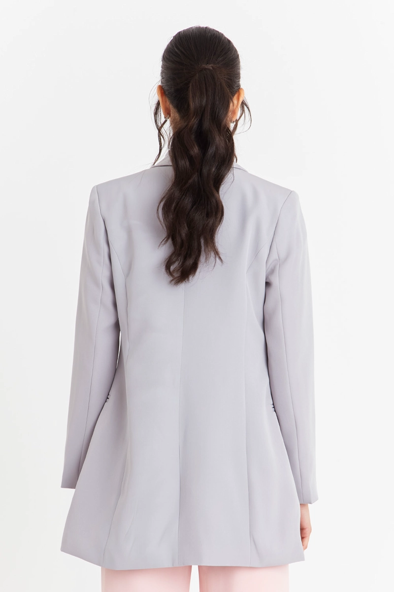 BLAZER CUELLO CRUZADO GRIS NICOPOLY - 4