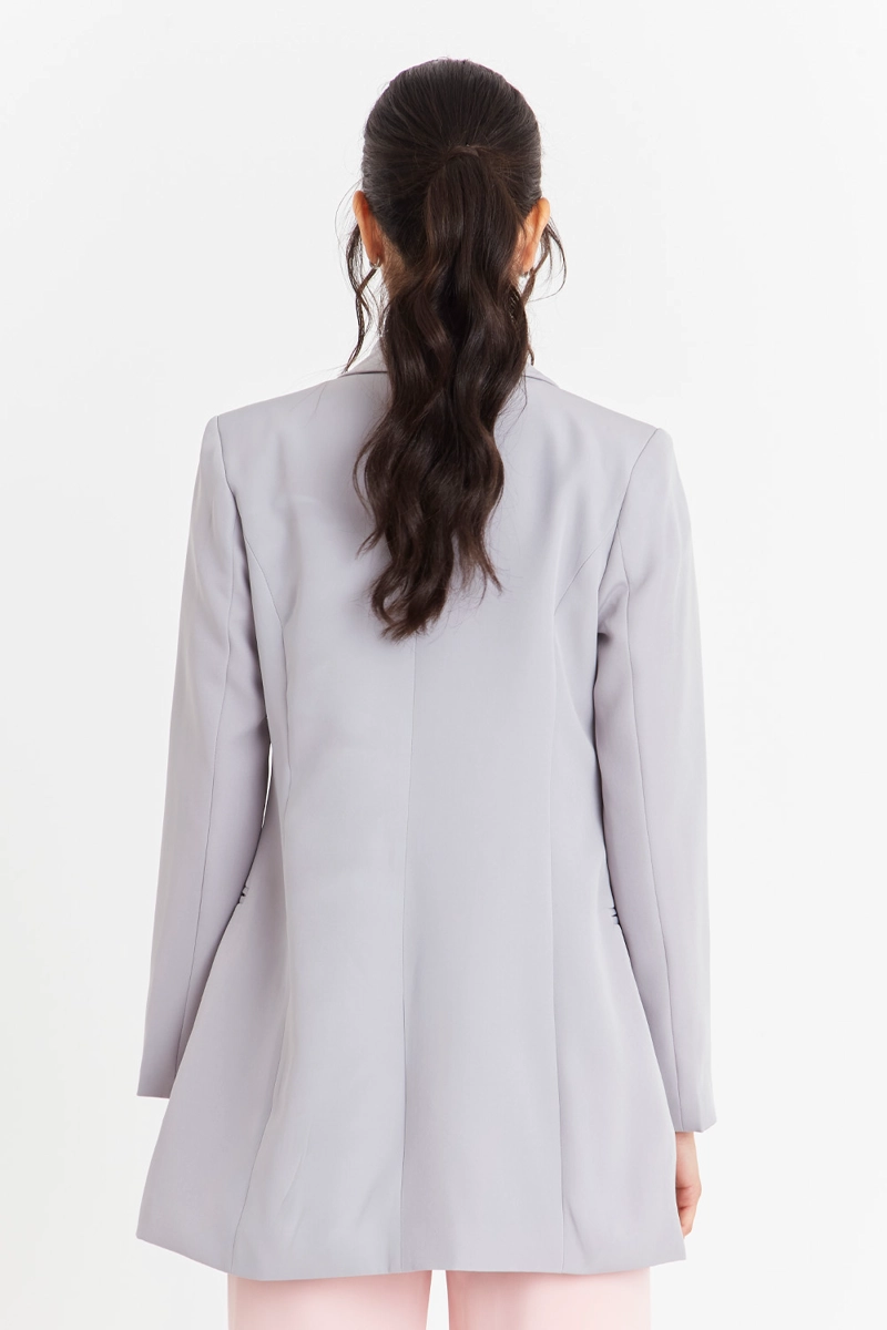 BLAZER CUELLO CRUZADO GRIS NICOPOLY - 4
