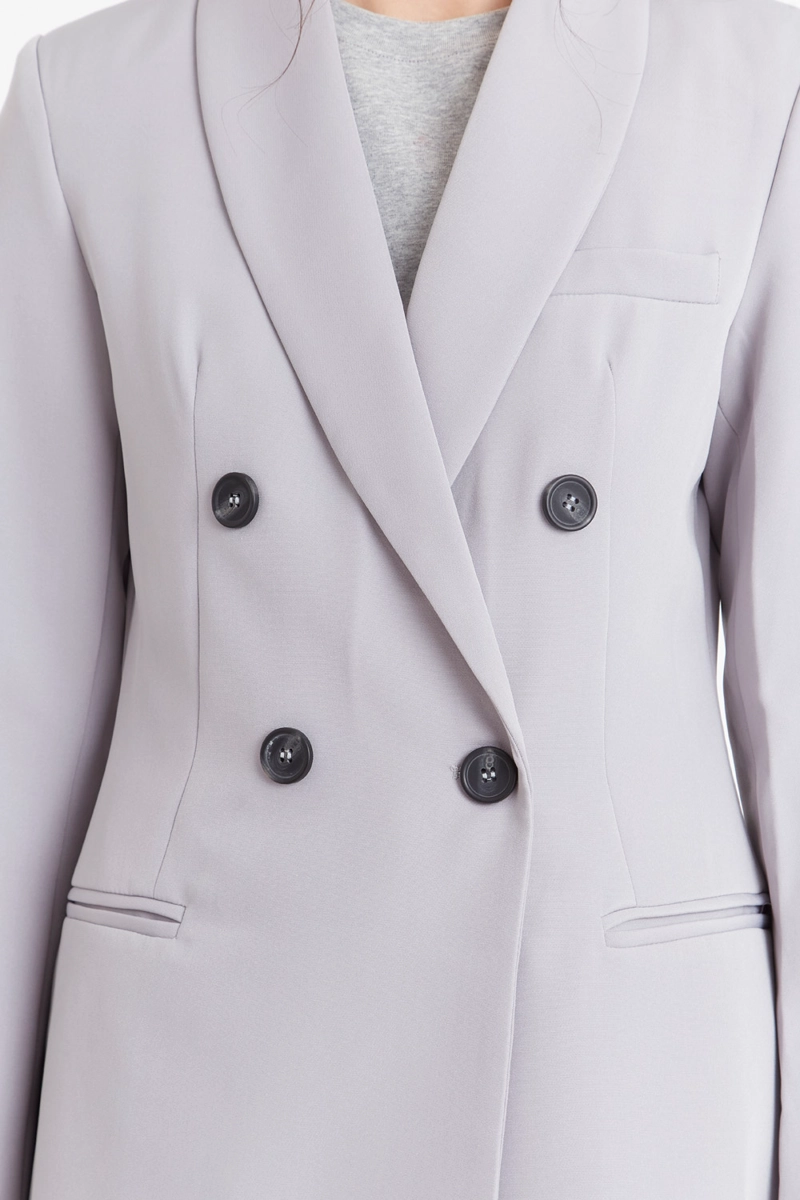 BLAZER CUELLO CRUZADO GRIS NICOPOLY - 6
