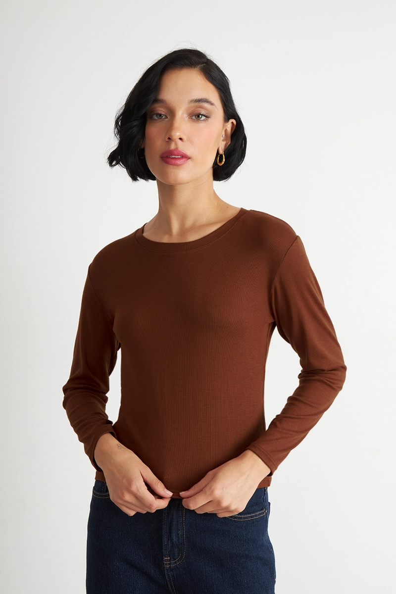 POLERA MANGA LARGA CUELLO REDONDO OXIDO NICOPOLY - 1