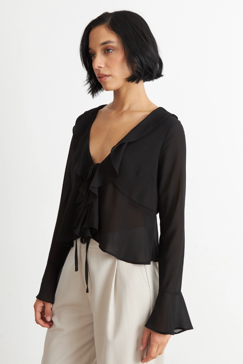 BLUSA VUELOS MANGA LARGA NEGRO NICOPOLY - 3