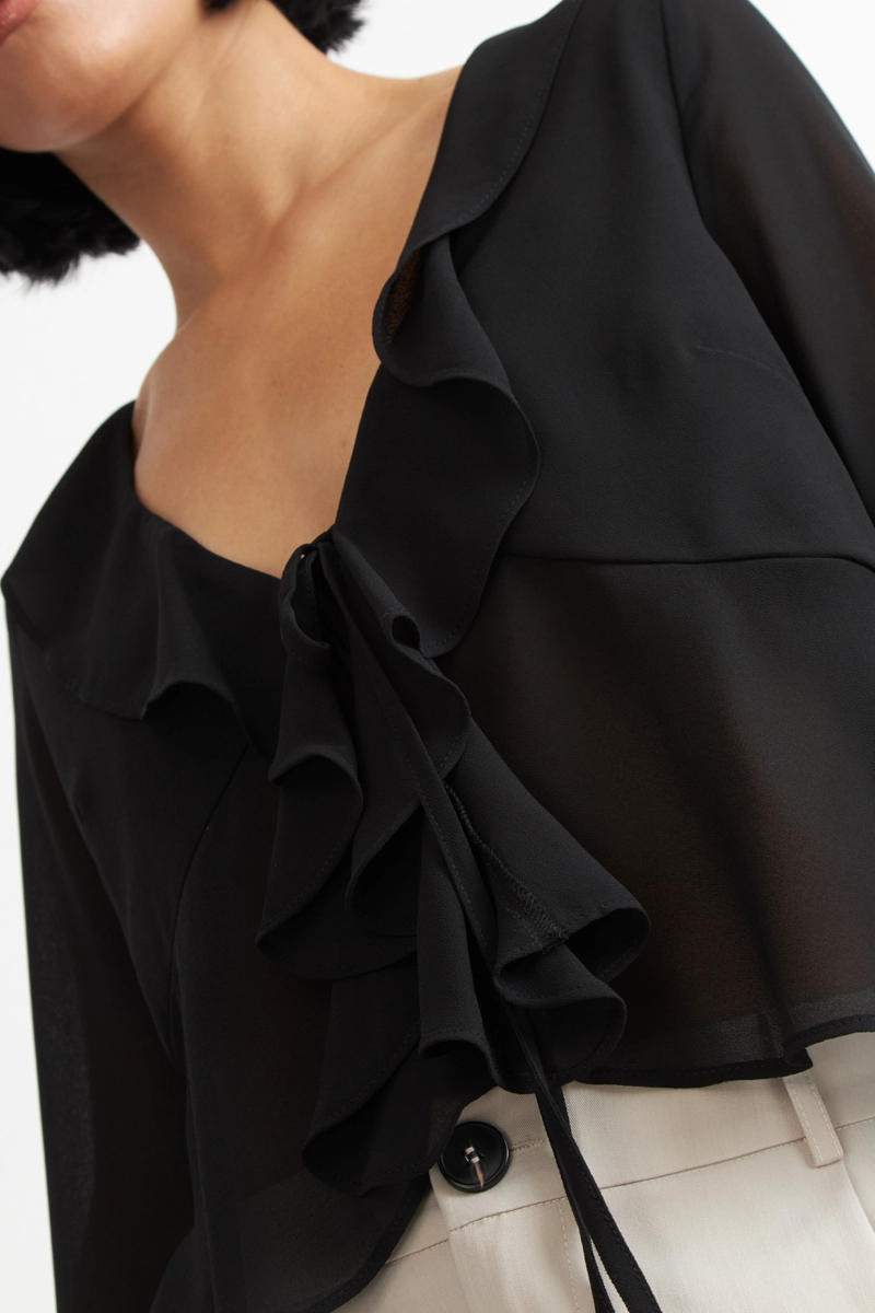 BLUSA VUELOS MANGA LARGA NEGRO NICOPOLY - 6