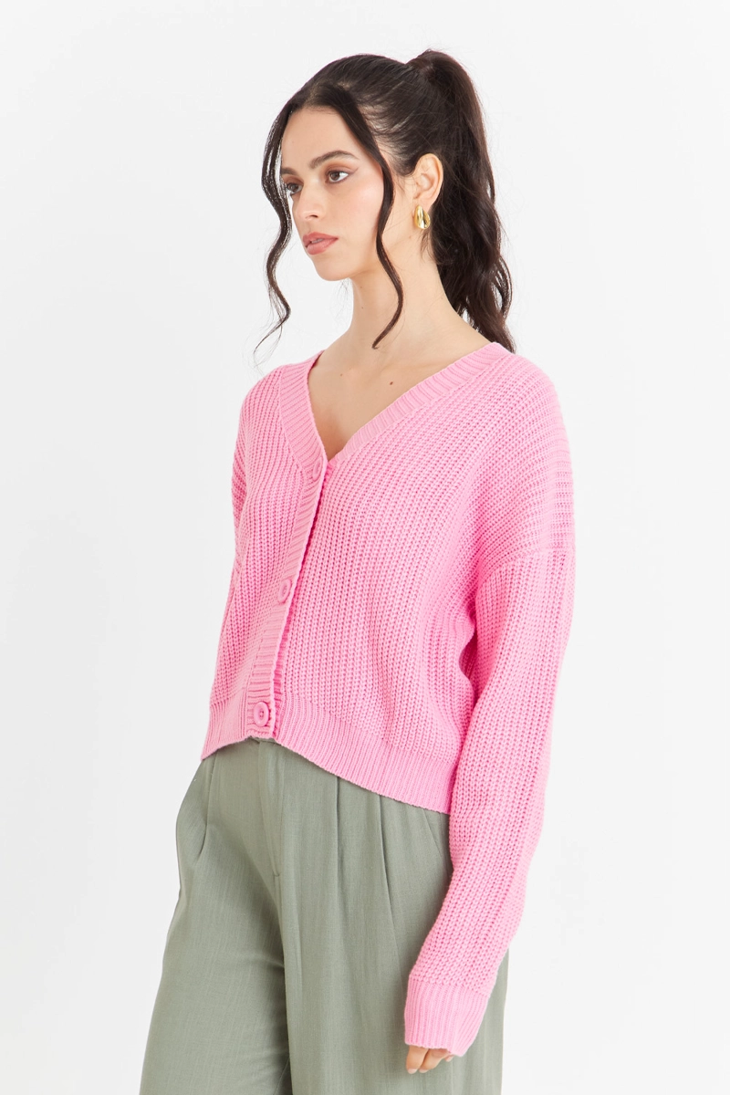 CARDIGAN BASICO ROSADO  NICOPOLY - 3