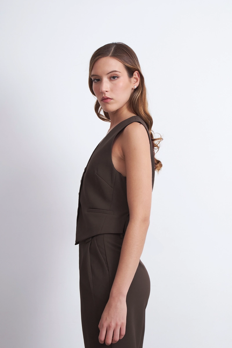 GILET BASICO AJUSTABLE MOCCA NICOPOLY - 3