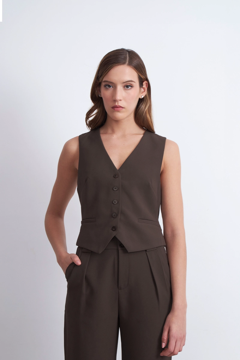 GILET BASICO AJUSTABLE MOCCA NICOPOLY - 5