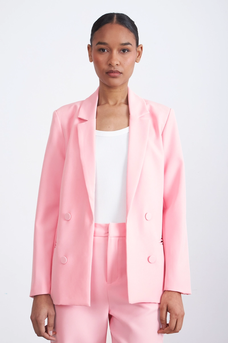 BLAZER BASICO DE TOPE ROSADO NICOPOLY - 1