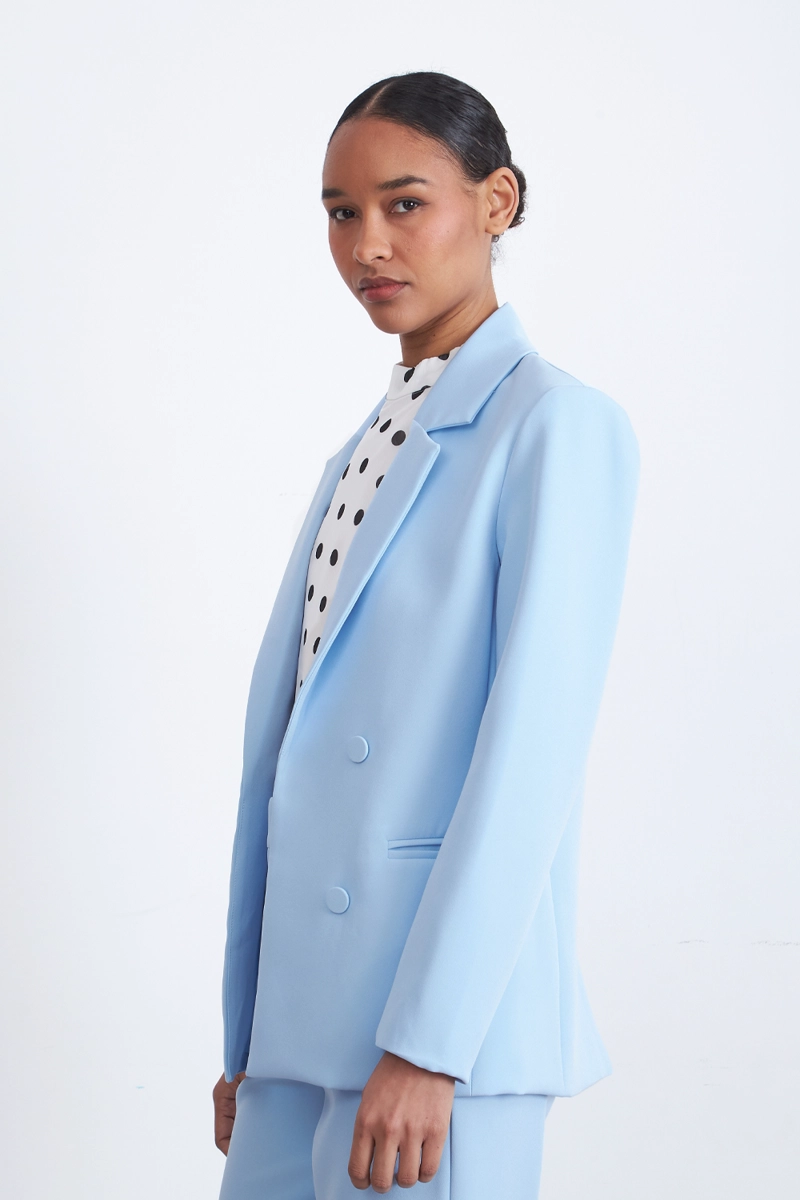 BLAZER BASICO DE TOPE CELESTE MUJER NICOPOLY - 3
