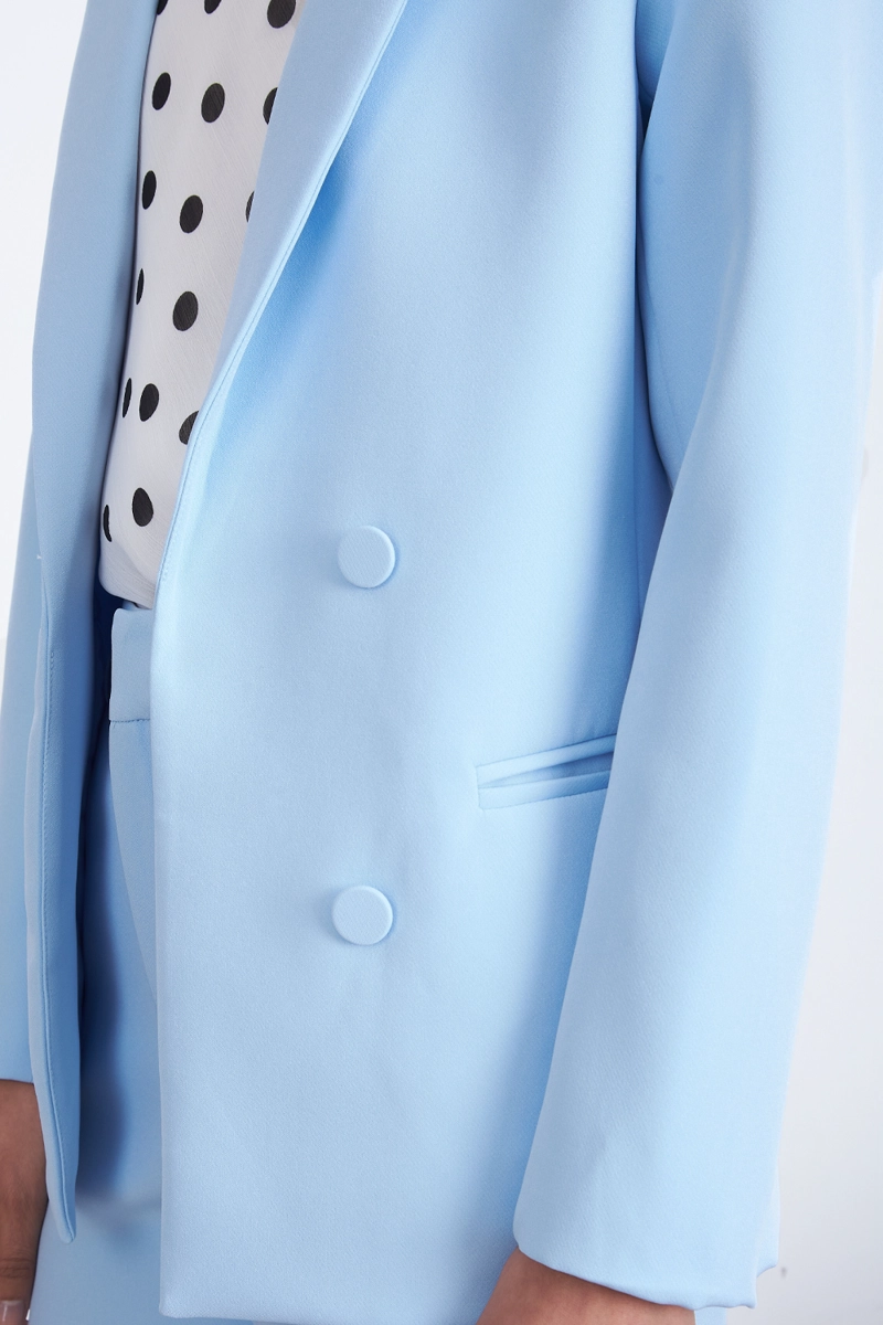 BLAZER BASICO DE TOPE CELESTE MUJER NICOPOLY - 7