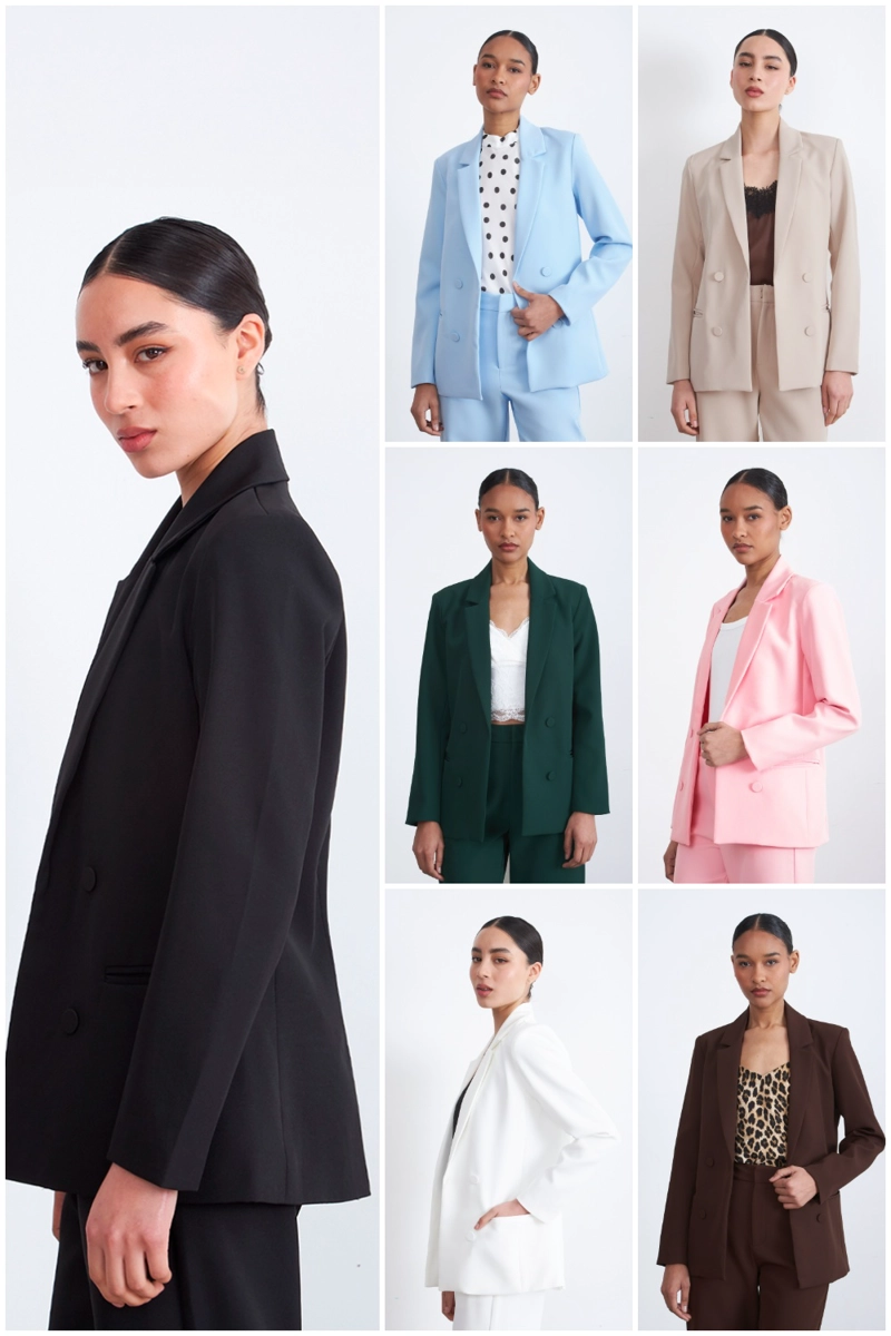 BLAZER BASICO DE TOPE BLANCO MUJER NICOPOLY - 5