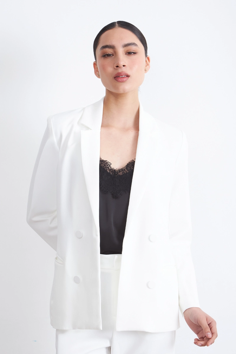 BLAZER BASICO DE TOPE BLANCO MUJER NICOPOLY - 6